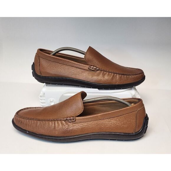 Johnston & Murphy Brown Nichols Memory Foam Leather Loafer Shoes 11.5M - Picture 8 of 12